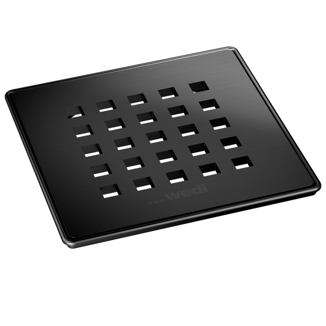 Wedi Fundo Ablaufrost 5.1 Quadratisch Massiv Metallic Schwarz